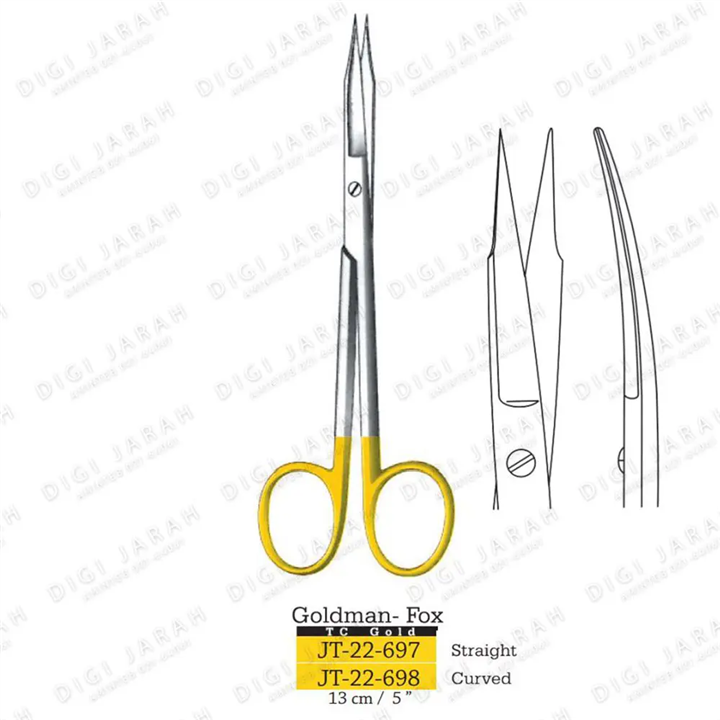 قیچی استیونس راست (گلدمن) JT-22-697 surgicon TC 13cm